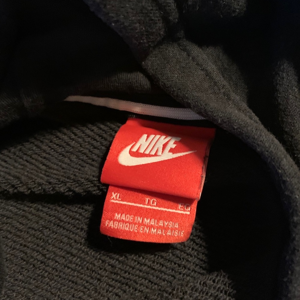 Nike Funnel Neck Black Hoodie Silver Logo Size XL - Picture 9 of 11